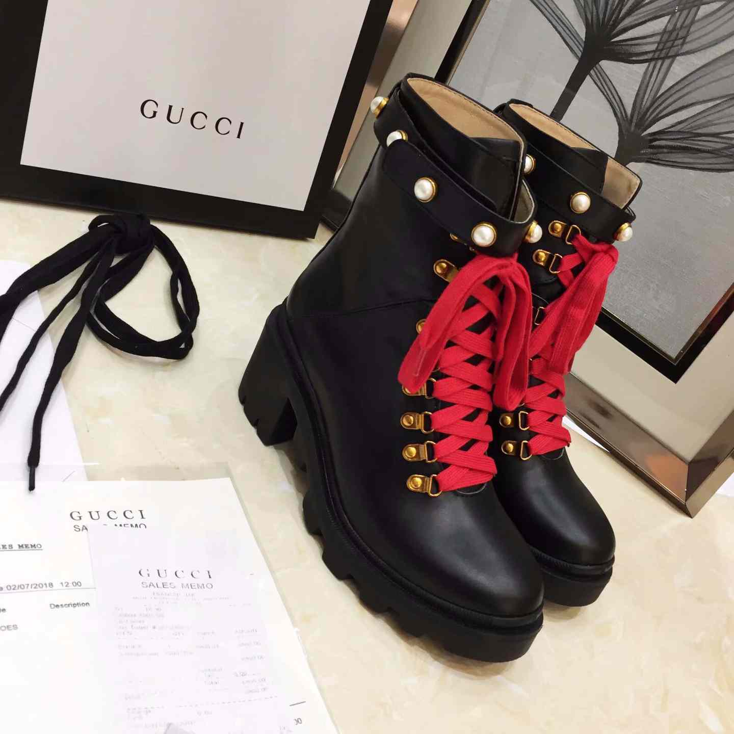 Gucci Leather Ankle Boot - DesignerGu