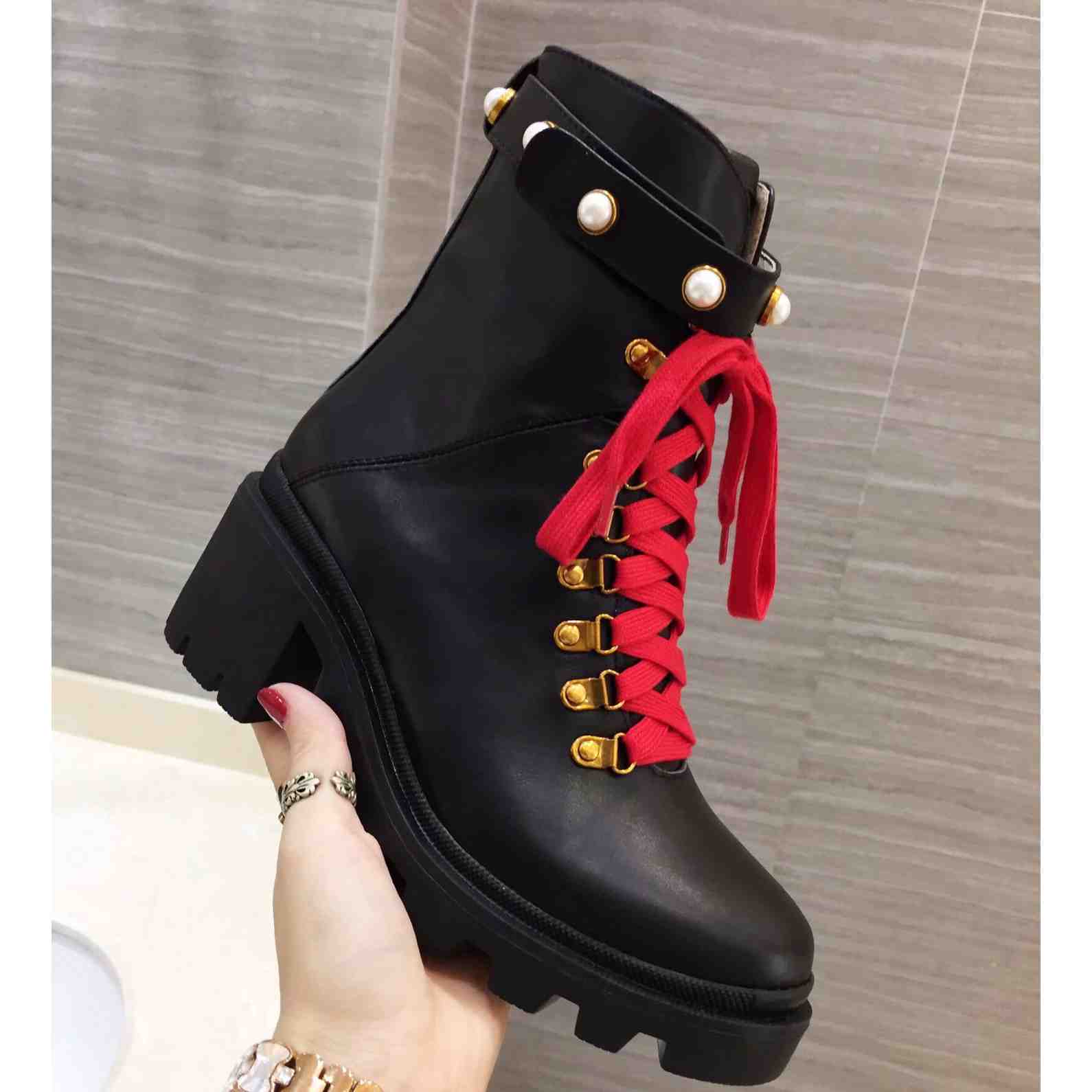 Gucci Leather Ankle Boot - DesignerGu