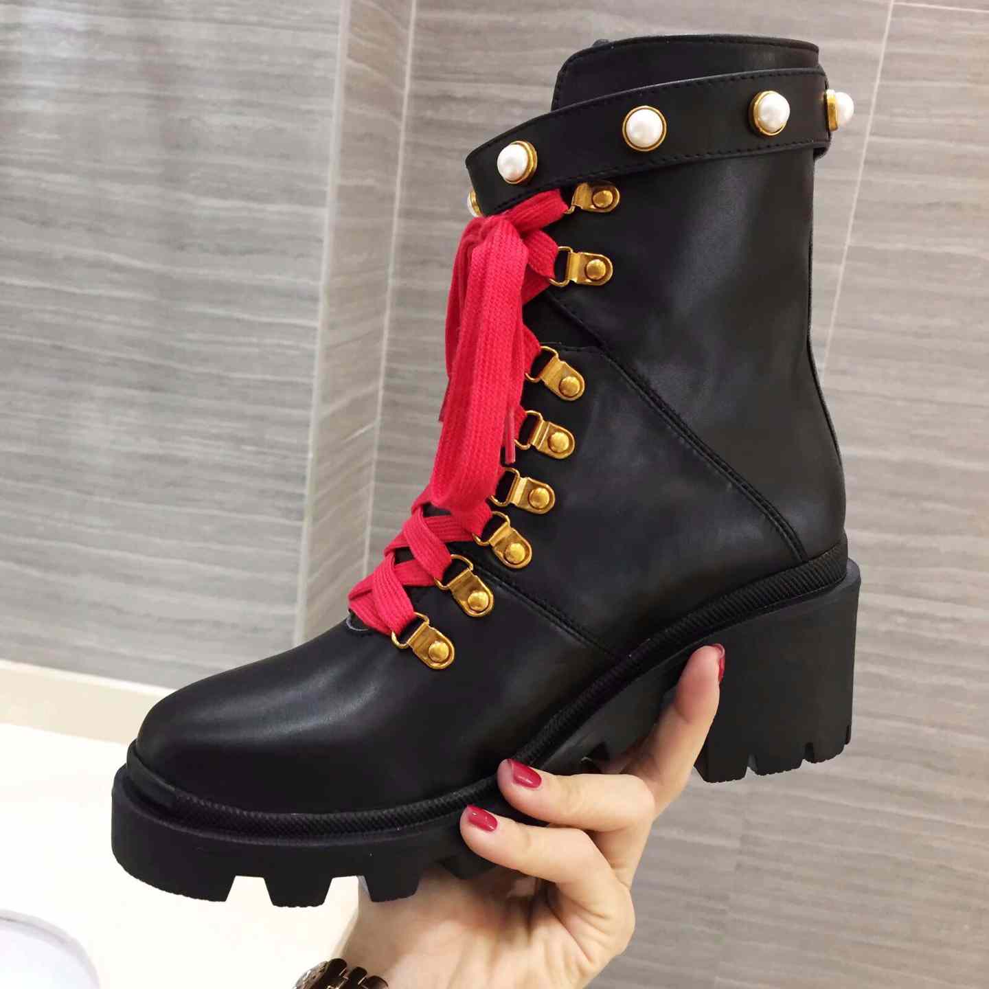 Gucci Leather Ankle Boot - DesignerGu