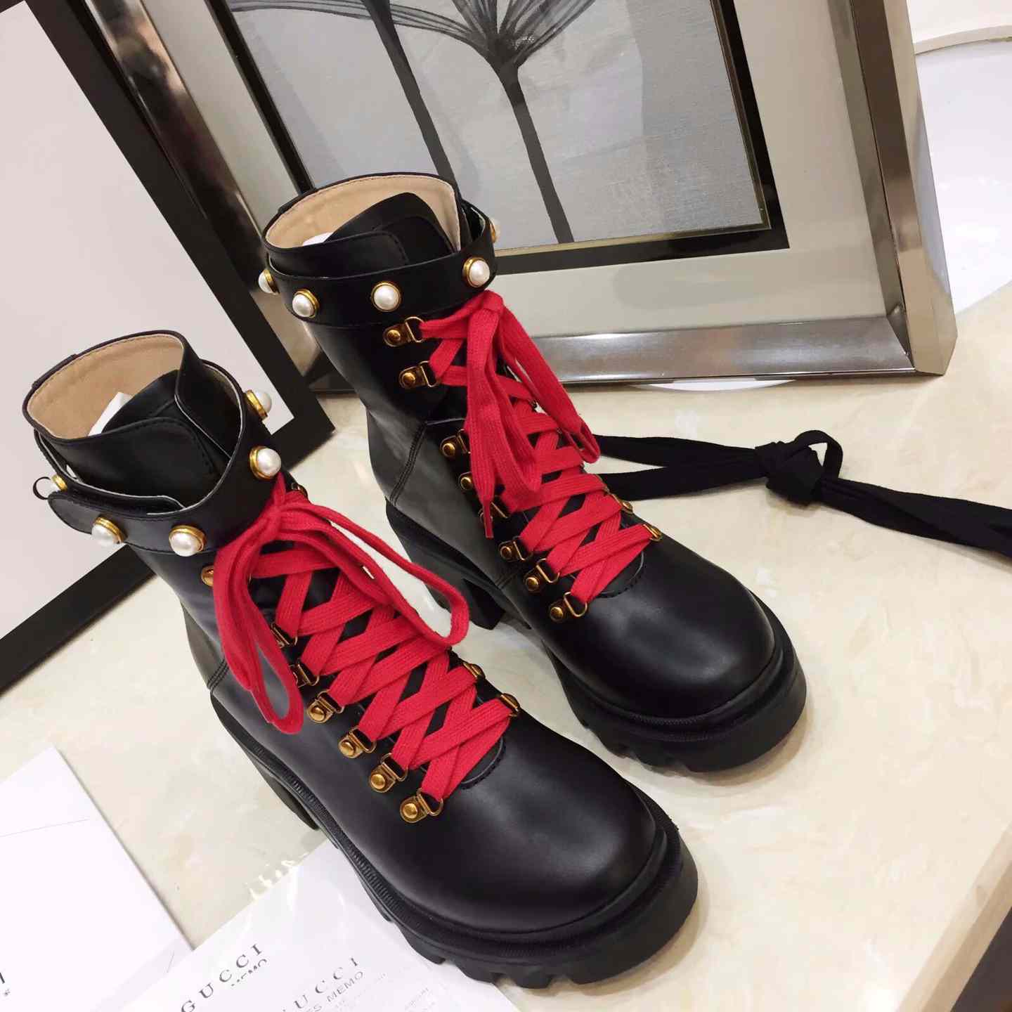 Gucci Leather Ankle Boot - DesignerGu