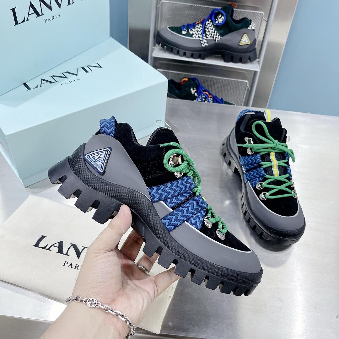 Lanvin Chunky-Sole Lace-Up Sneakers - DesignerGu