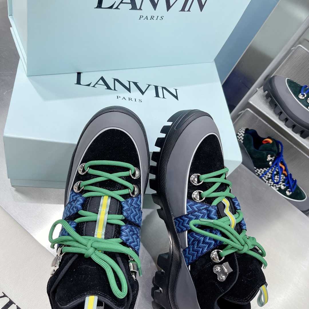 Lanvin Chunky-Sole Lace-Up Sneakers - DesignerGu