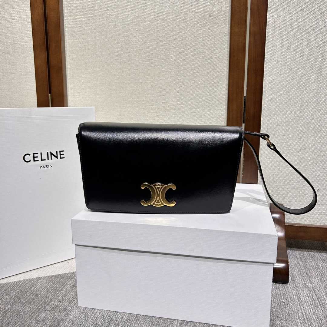 Celine Trapeze Triomphe Bag In Shiny Calfskin - DesignerGu