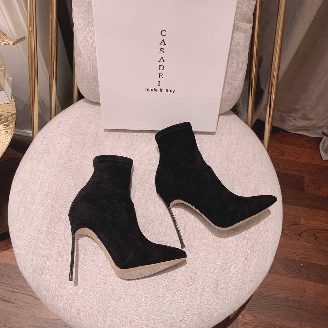 Casadei Blade Stretch Suede Ankle Boots - DesignerGu