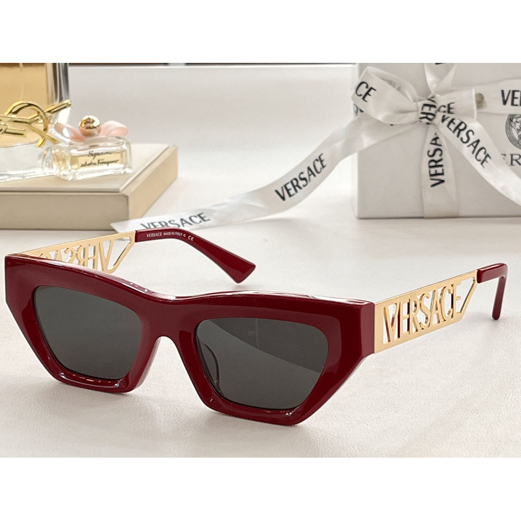 Versace 90s Vintage Logo Cat-Eye Sunglasses     VE4967  - DesignerGu