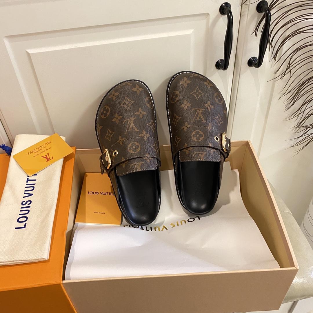 Louis Vuitton Lv Cosy Flat Comfort Clog     1AAW6O 1AAW6K - DesignerGu