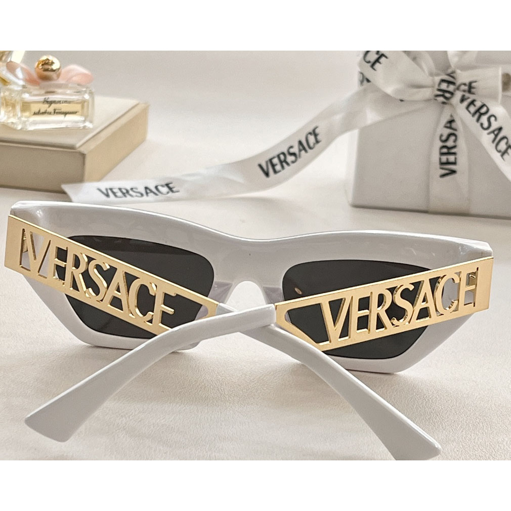 Versace 90s Vintage Logo Cat-Eye Sunglasses     VE4967  - DesignerGu