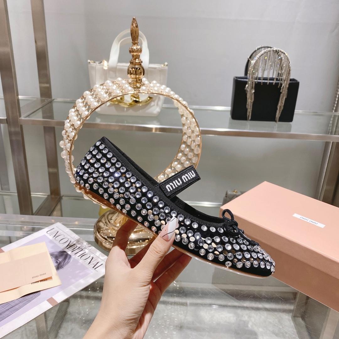 Miu Miu Satin Ballerinas - DesignerGu