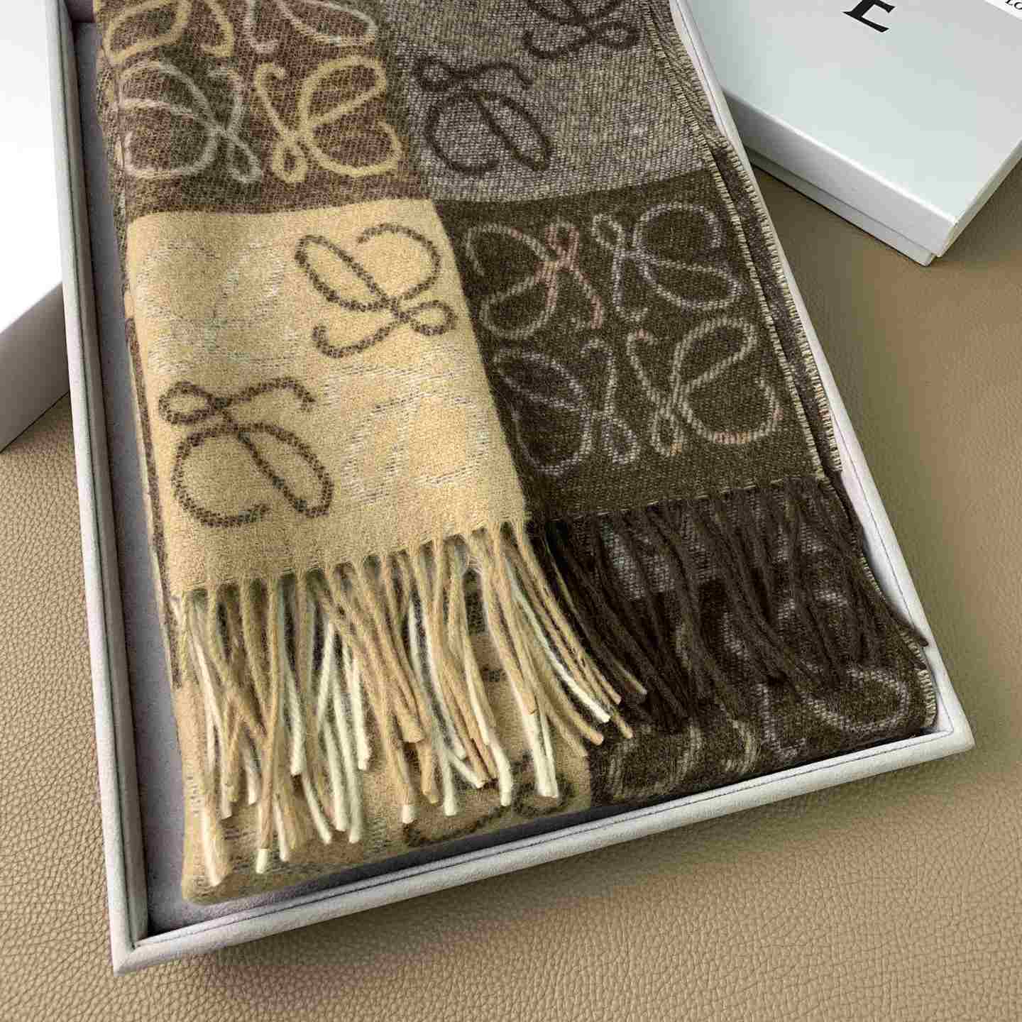 Loewe Anagram Scarf in Wool And Cashmere(38-200cm) - DesignerGu