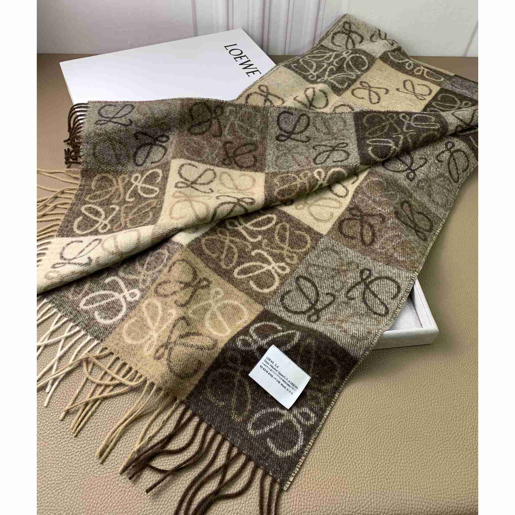 Loewe Anagram Scarf in Wool And Cashmere(38-200cm) - DesignerGu