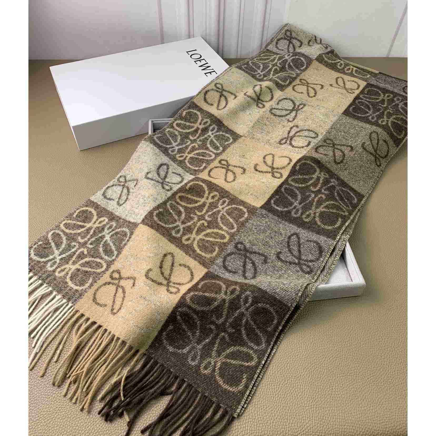 Loewe Anagram Scarf in Wool And Cashmere(38-200cm) - DesignerGu