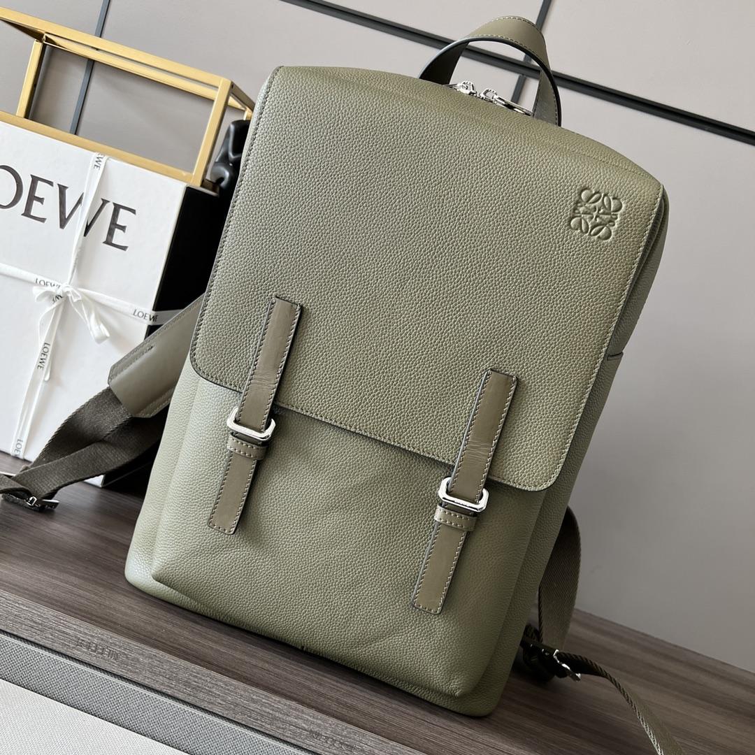 Loewe Military Backpack In Soft Grained Calfskin - DesignerGu