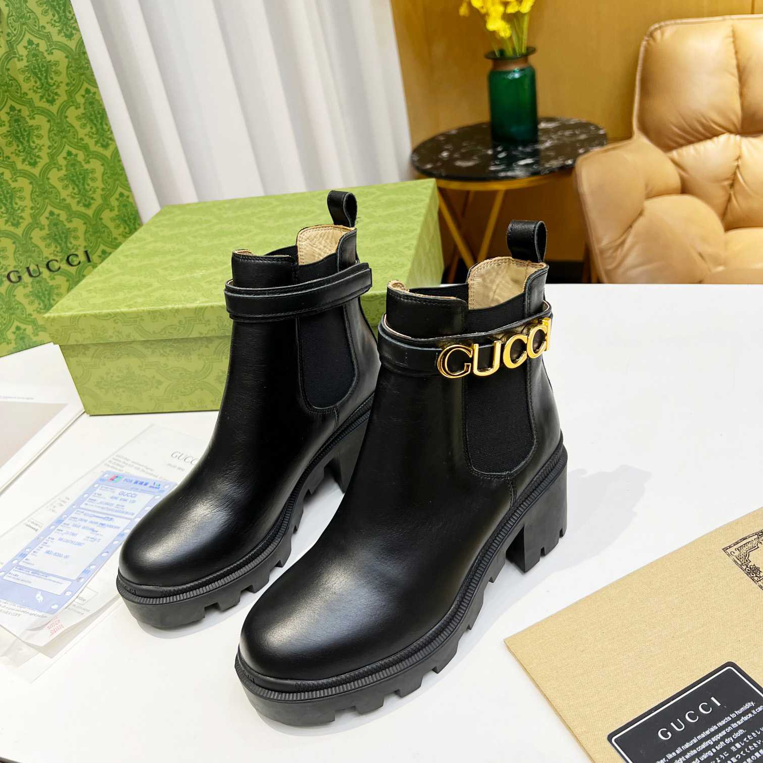 Gucci Women's Ankle Boot With Logo - DesignerGu