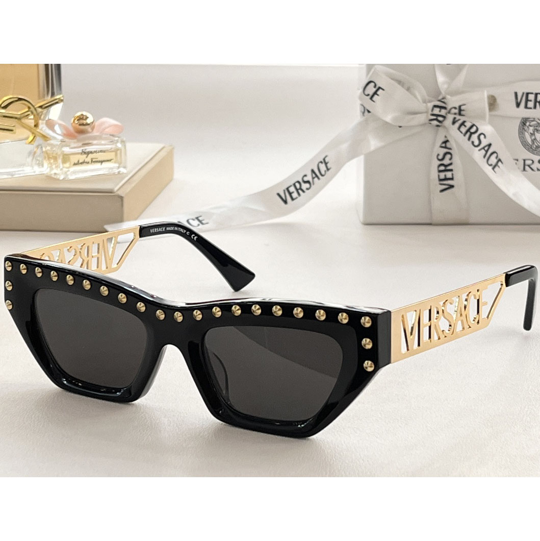 Versace 90s Vintage Logo Cat-Eye Sunglasses     VE4967  - DesignerGu