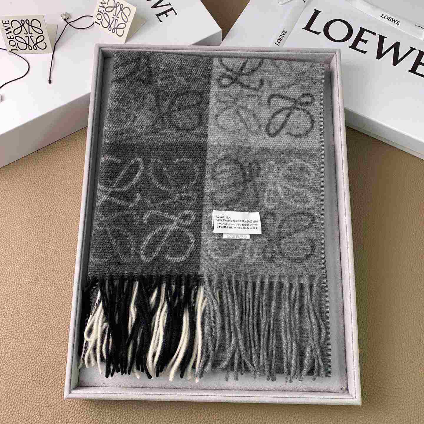 Loewe Anagram Scarf in Wool And Cashmere(38-200cm) - DesignerGu