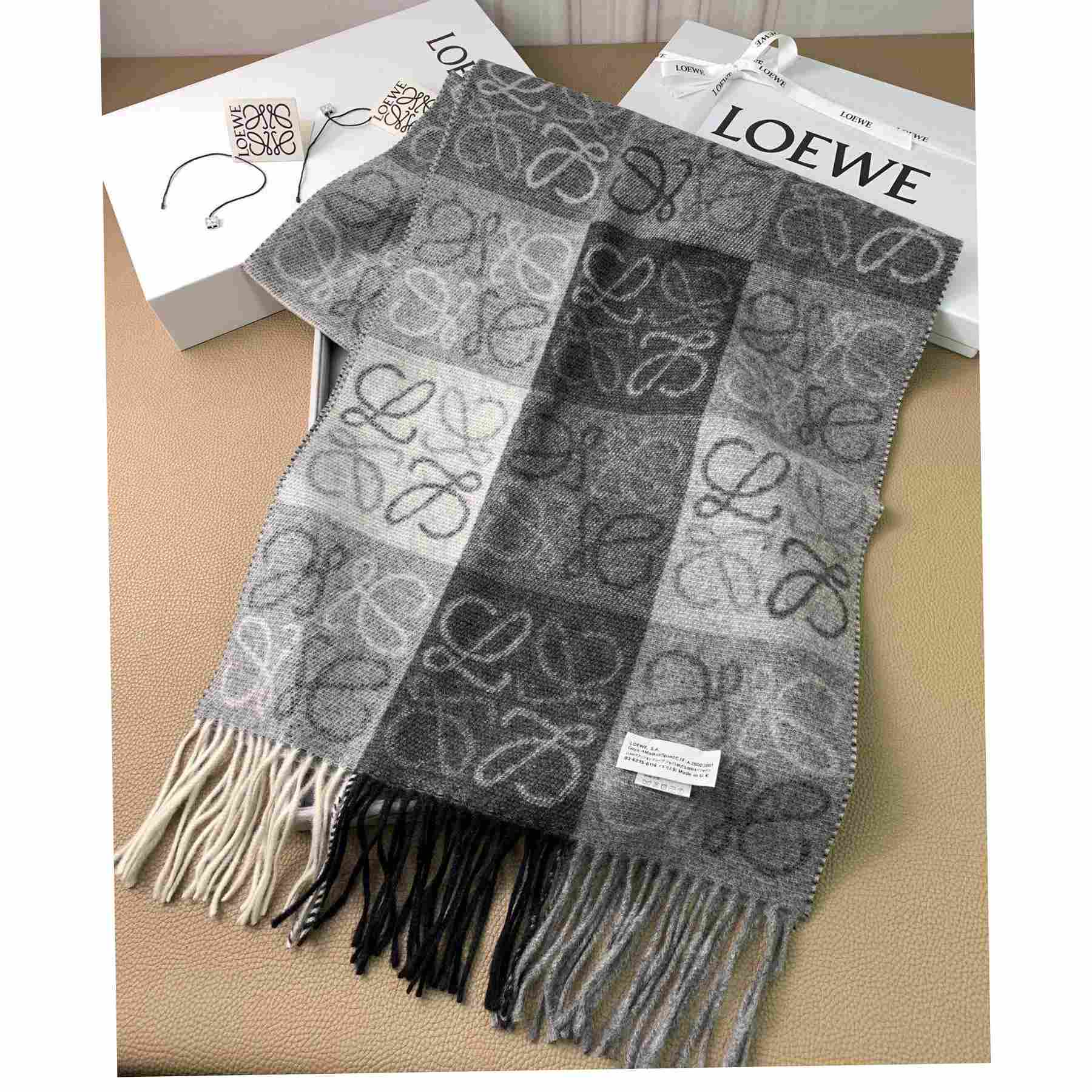 Loewe Anagram Scarf in Wool And Cashmere(38-200cm) - DesignerGu