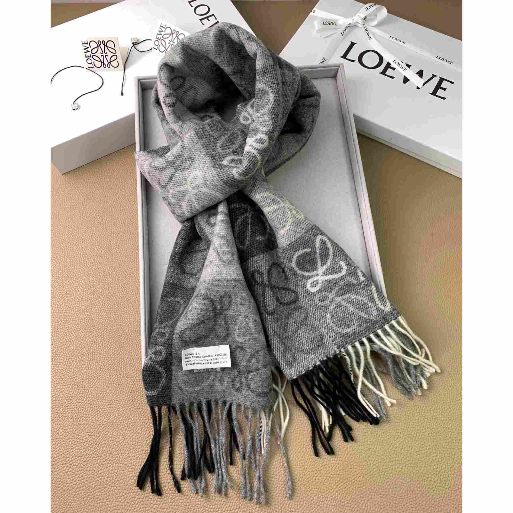 Loewe Anagram Scarf in Wool And Cashmere(38-200cm) - DesignerGu