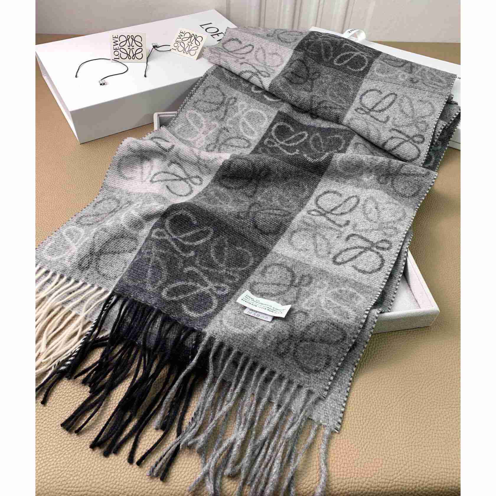 Loewe Anagram Scarf in Wool And Cashmere(38-200cm) - DesignerGu