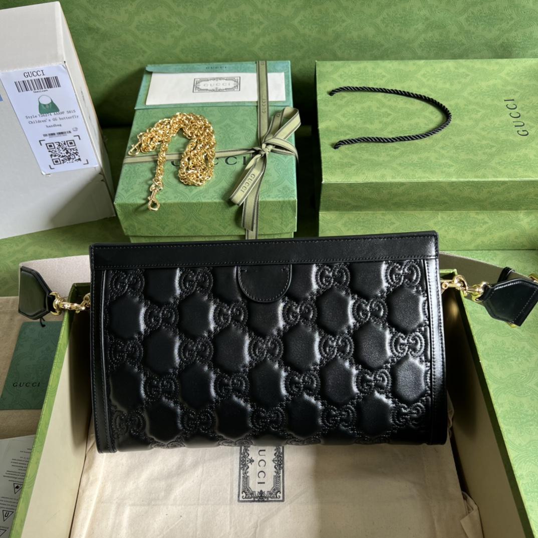 Gucci GG Matelassé Leather Medium Bag(32.5-20-10cm)   - DesignerGu