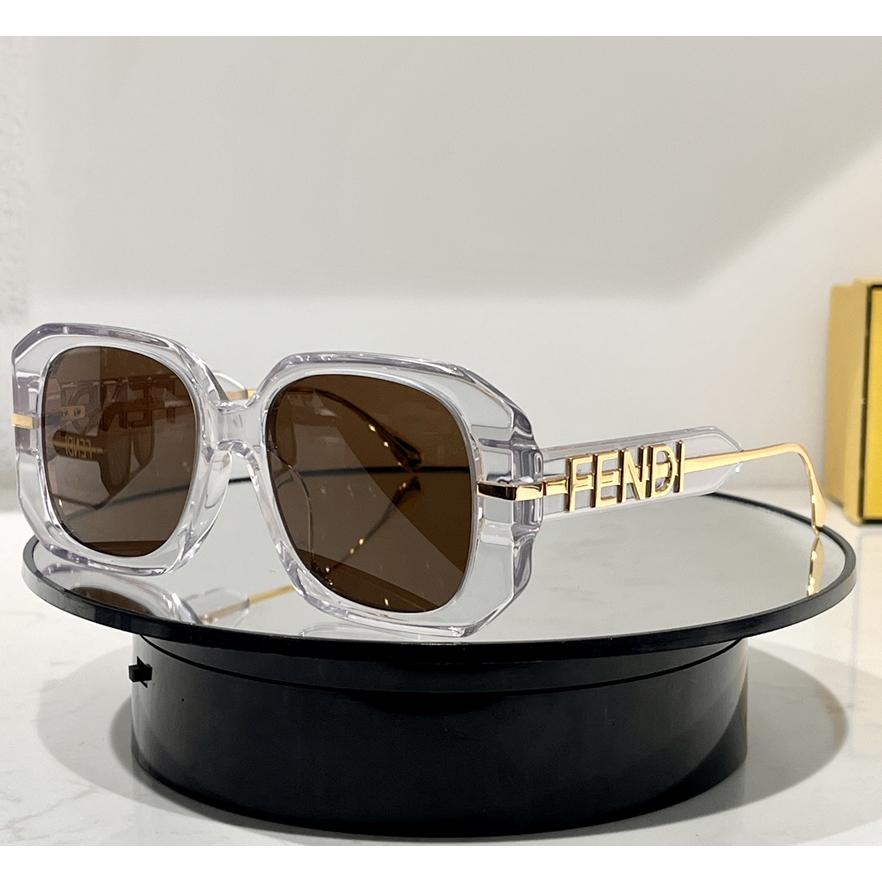 Fendi Fendigraphy Transparent Gray Acetate Sunglasses - DesignerGu