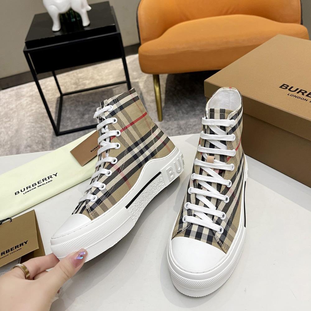 Burberry Vintage Check Cotton High-top Sneakers - DesignerGu