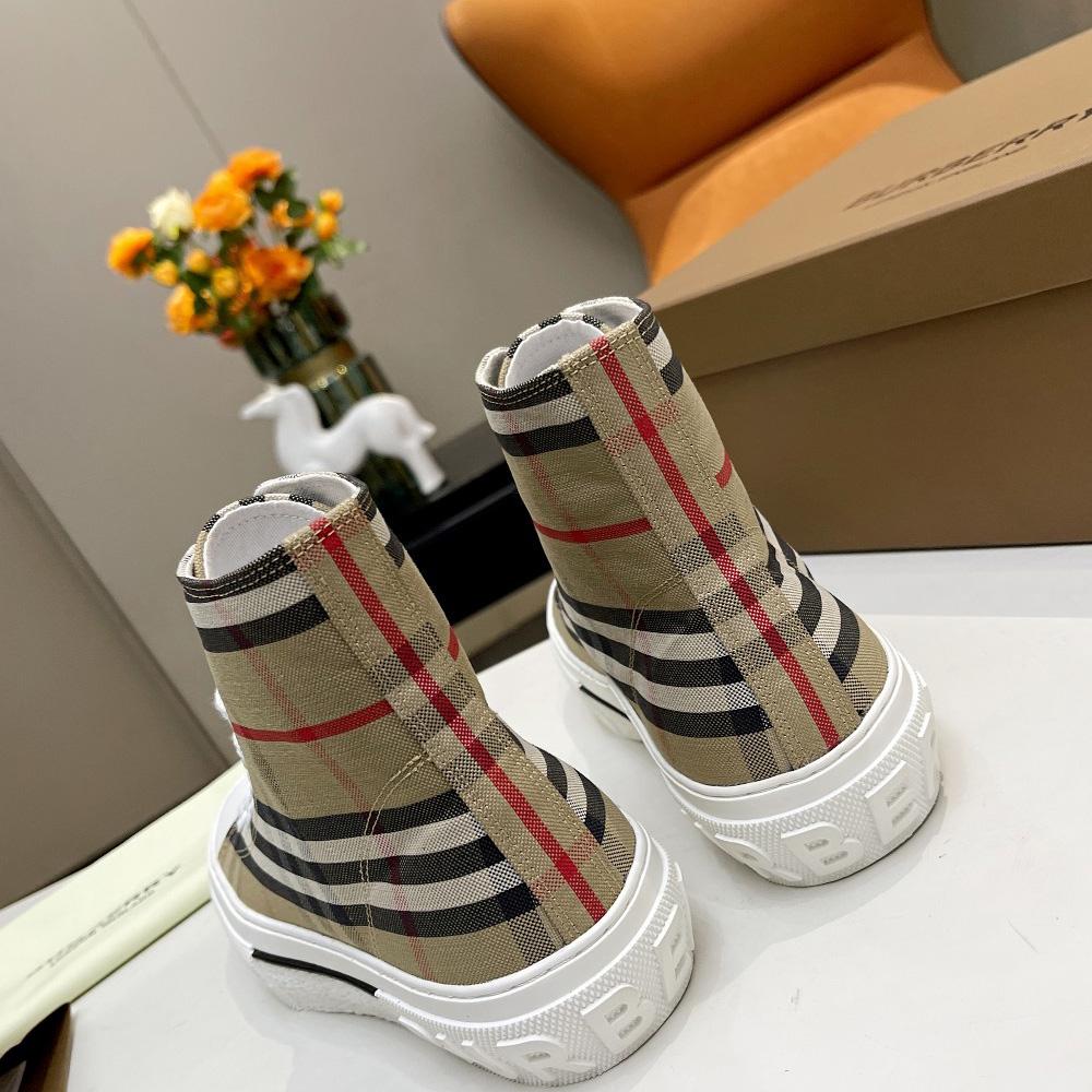 Burberry Vintage Check Cotton High-top Sneakers - DesignerGu