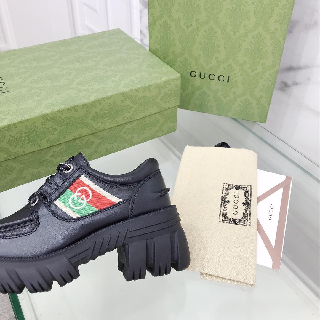 Gucci Women's Lace- Up Loafer  - DesignerGu