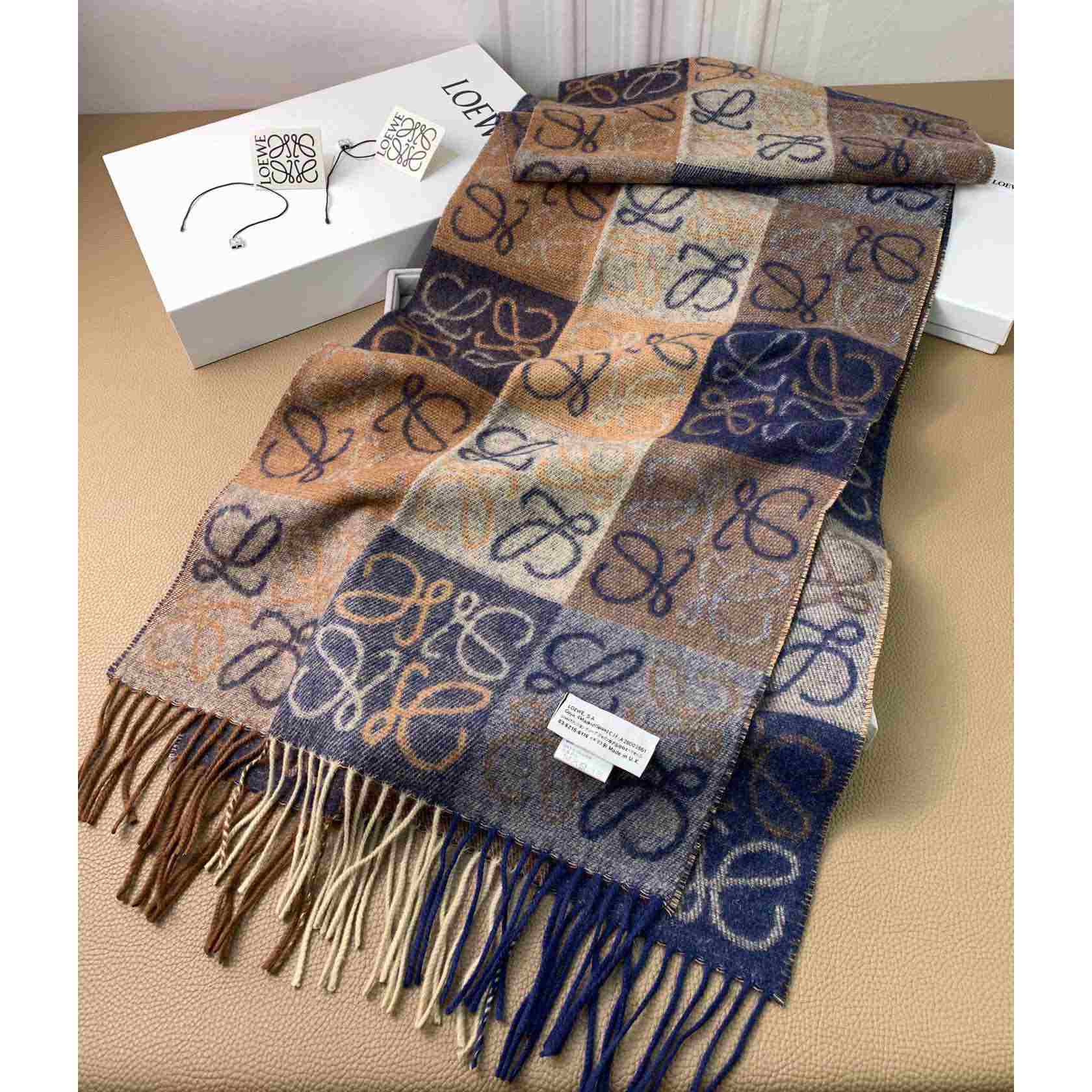 Loewe Anagram Scarf in Wool And Cashmere(38-200cm) - DesignerGu