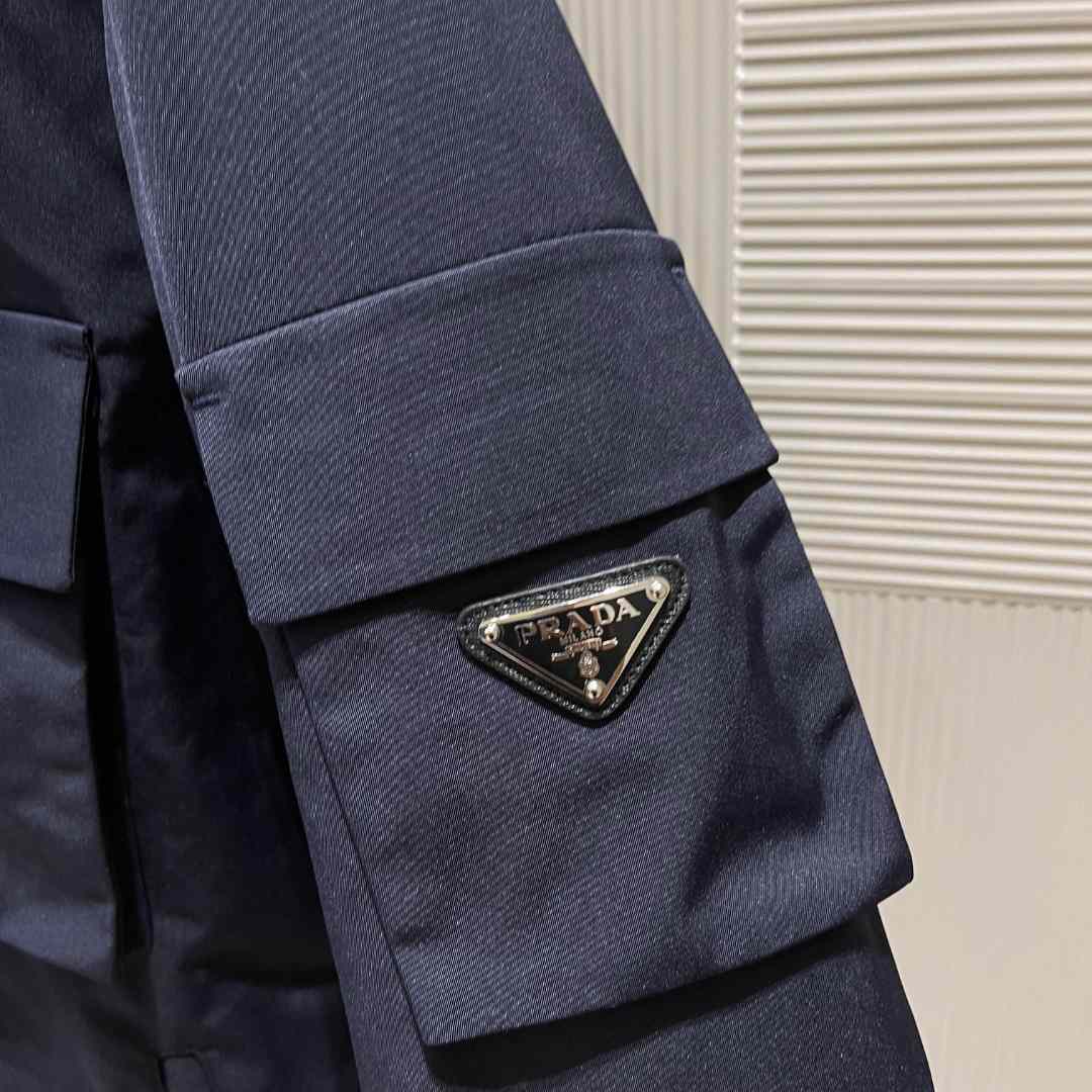 Prada Logo Hooded Puffer Jacket - DesignerGu