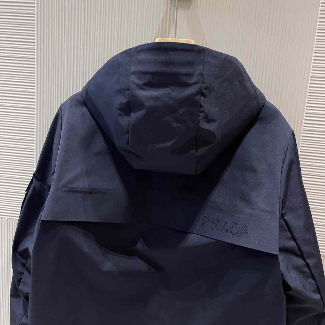 Prada Logo Hooded Puffer Jacket - DesignerGu