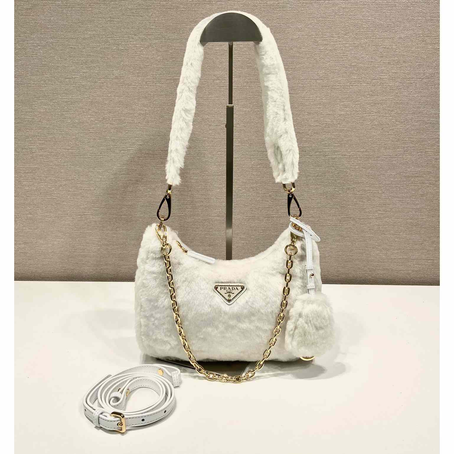 Prada Shearling Mini Bag(23-17-8cm) - DesignerGu