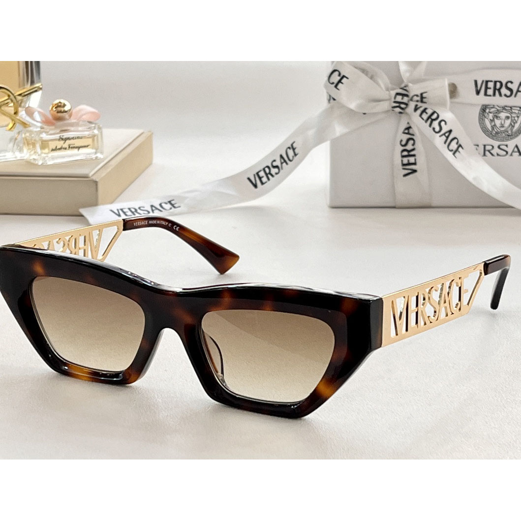 Versace 90s Vintage Logo Cat-Eye Sunglasses     VE4967  - DesignerGu