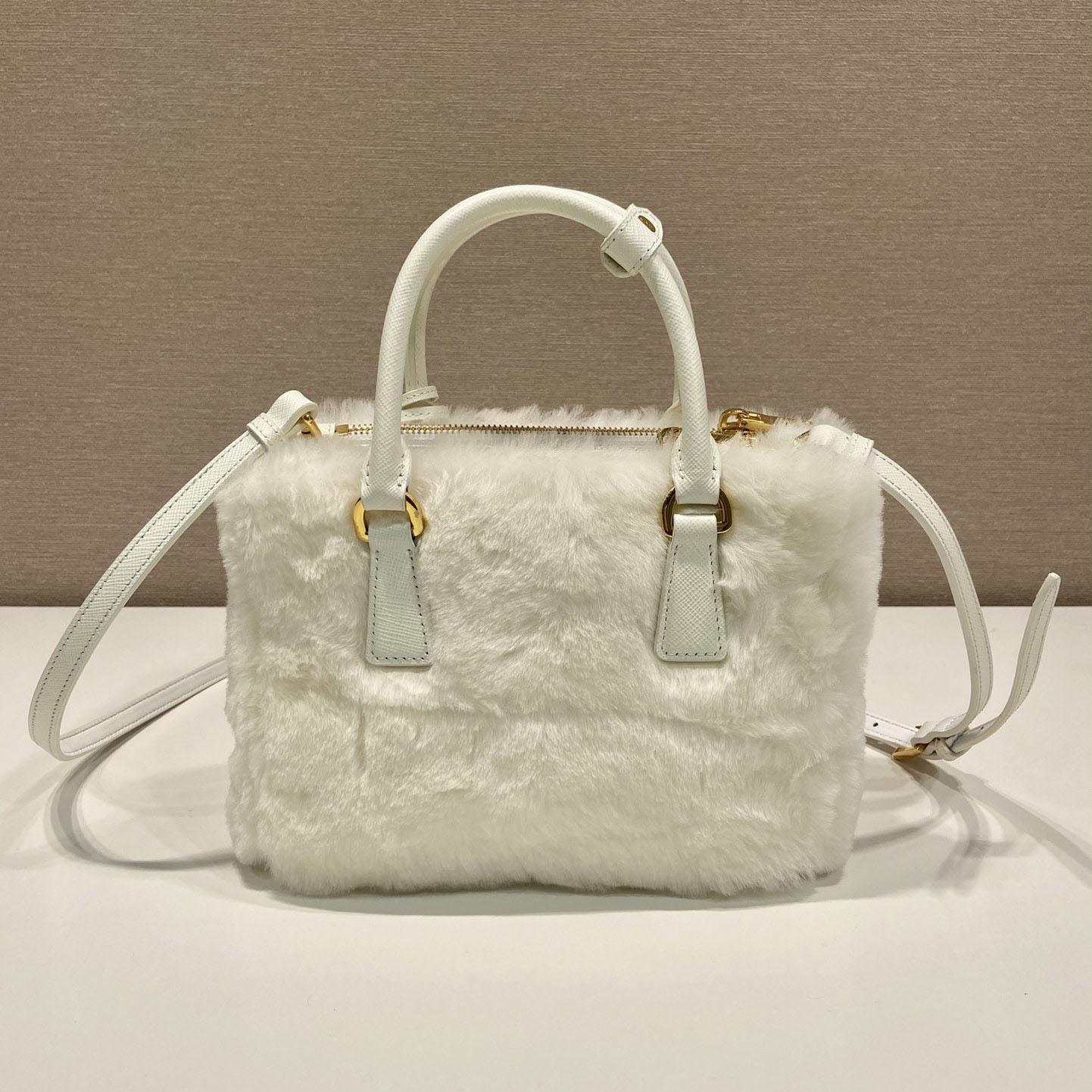 Prada Galleria Shearling Mini-Bag - DesignerGu