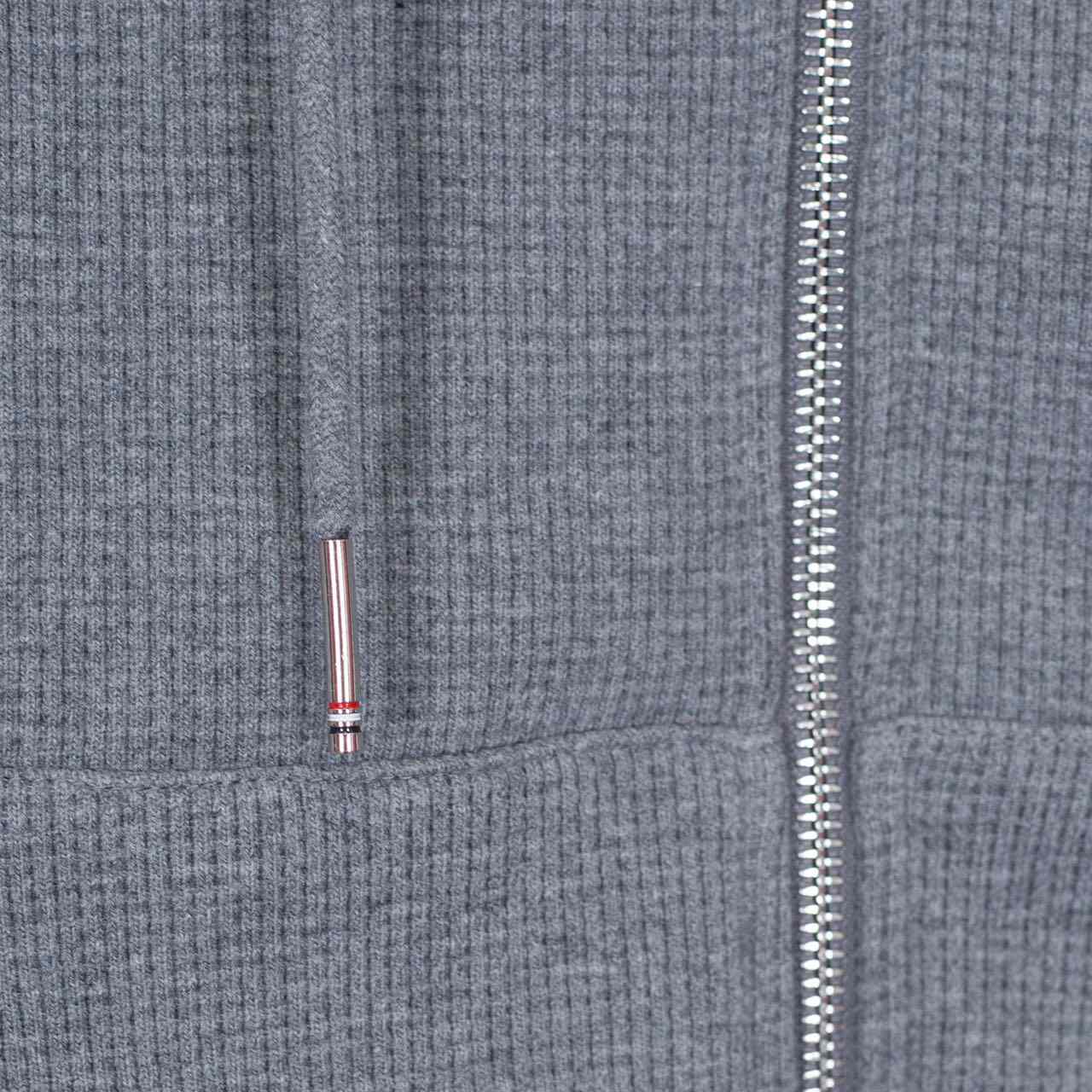 Thom Browne 4-Bar Zip-Up Cotton Hoodie - DesignerGu