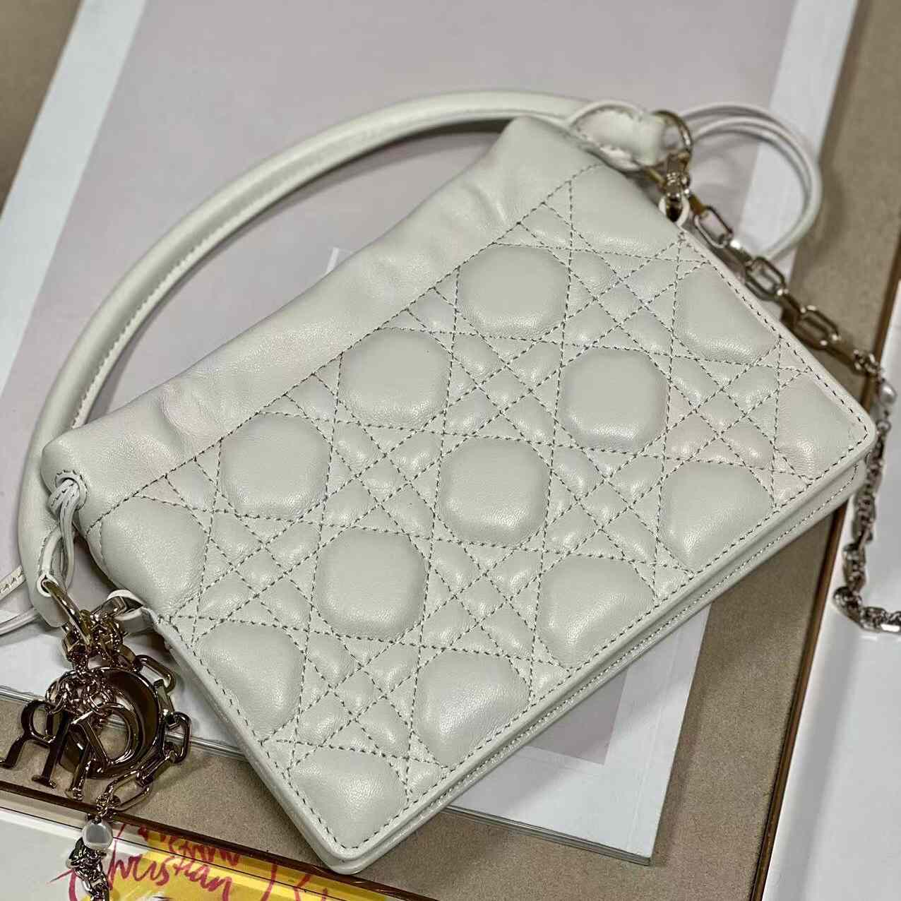 Dior Lady Dior Handle Drawstring Mini Bag - DesignerGu