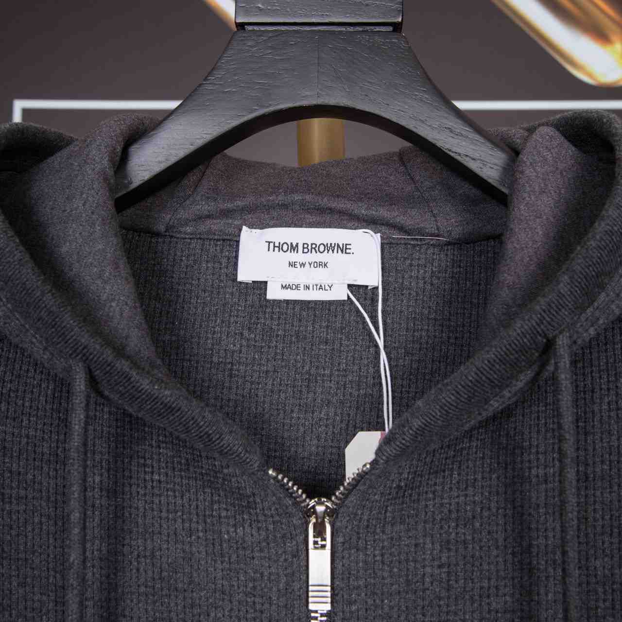 Thom Browne 4-Bar Zip-Up Cotton Hoodie - DesignerGu