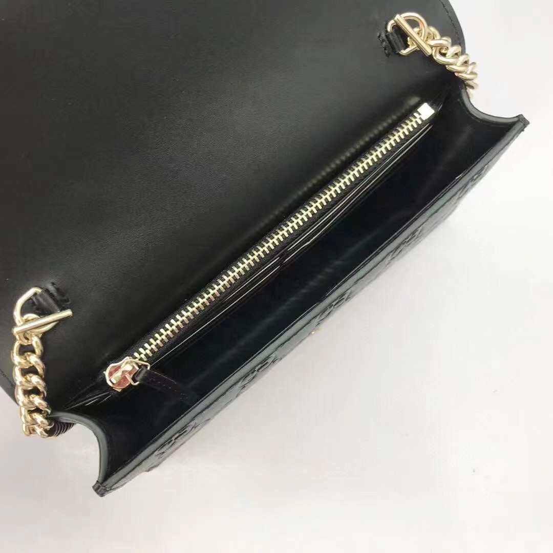 Gucci Guccissima Icon Chain Wallet Black(20-13-6cm) - DesignerGu