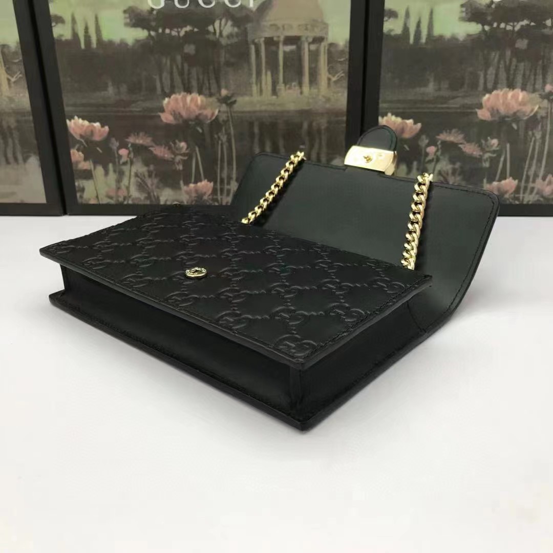 Gucci Guccissima Icon Chain Wallet Black(20-13-6cm) - DesignerGu