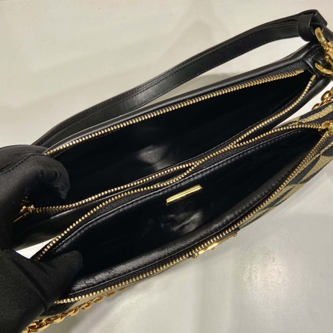 Prada Symbole Leather And Fabric Mini Bag(23-25-5cm) - DesignerGu