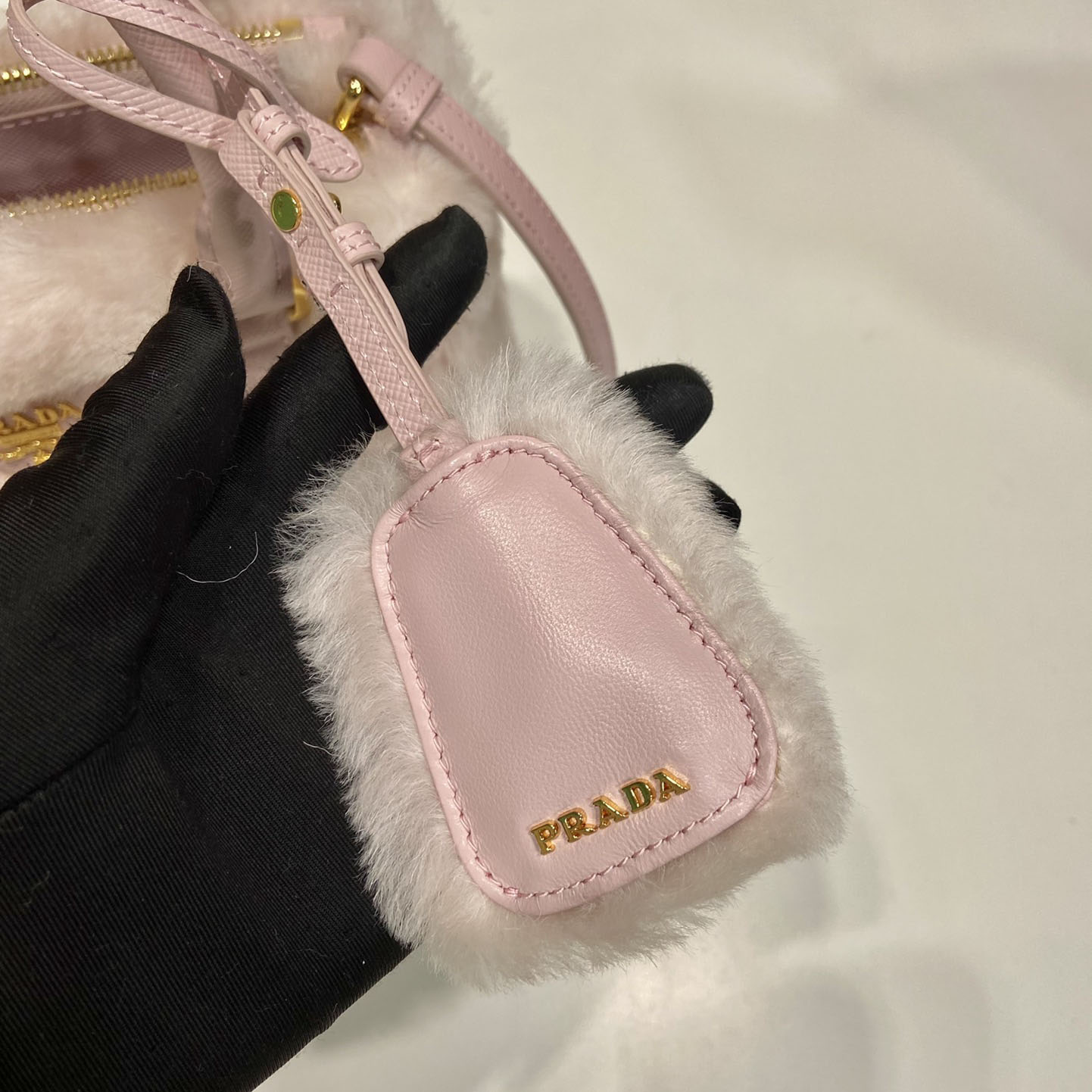 Prada Galleria Shearling Mini-Bag - DesignerGu