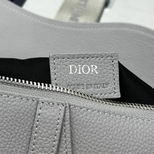 Dior Saddle Bag Dior Gray Grained Calfskin With Christian Dior 1947 Signature (26 x 19 x 4.5CM) - DesignerGu