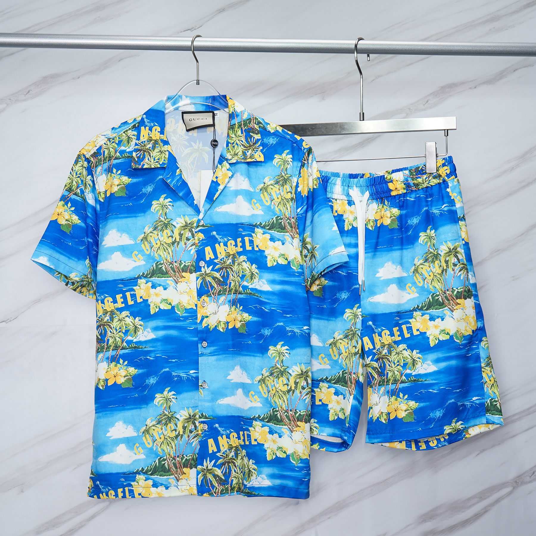 Gucci Printed Cotton Bowling Shirt & Shorts - DesignerGu