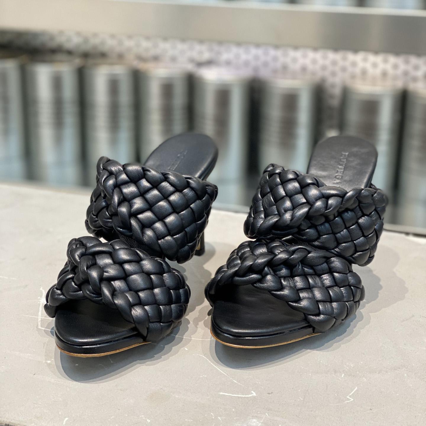 Bottega Veneta Curve Twisted And Padded Intreccio Leather Mules - DesignerGu