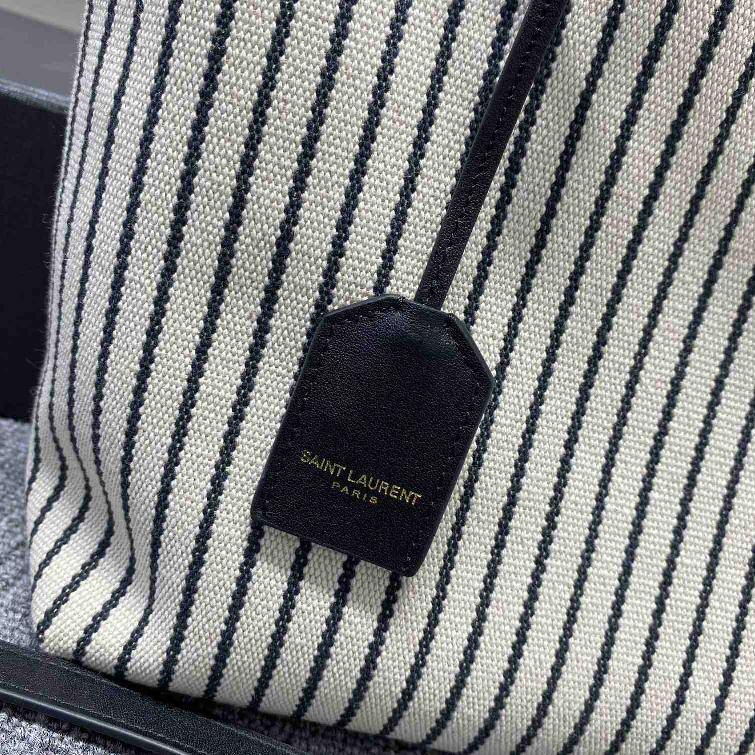 Saint Laurent Shopping Toy Striped Canvas Tote (25x28x8cm) - DesignerGu