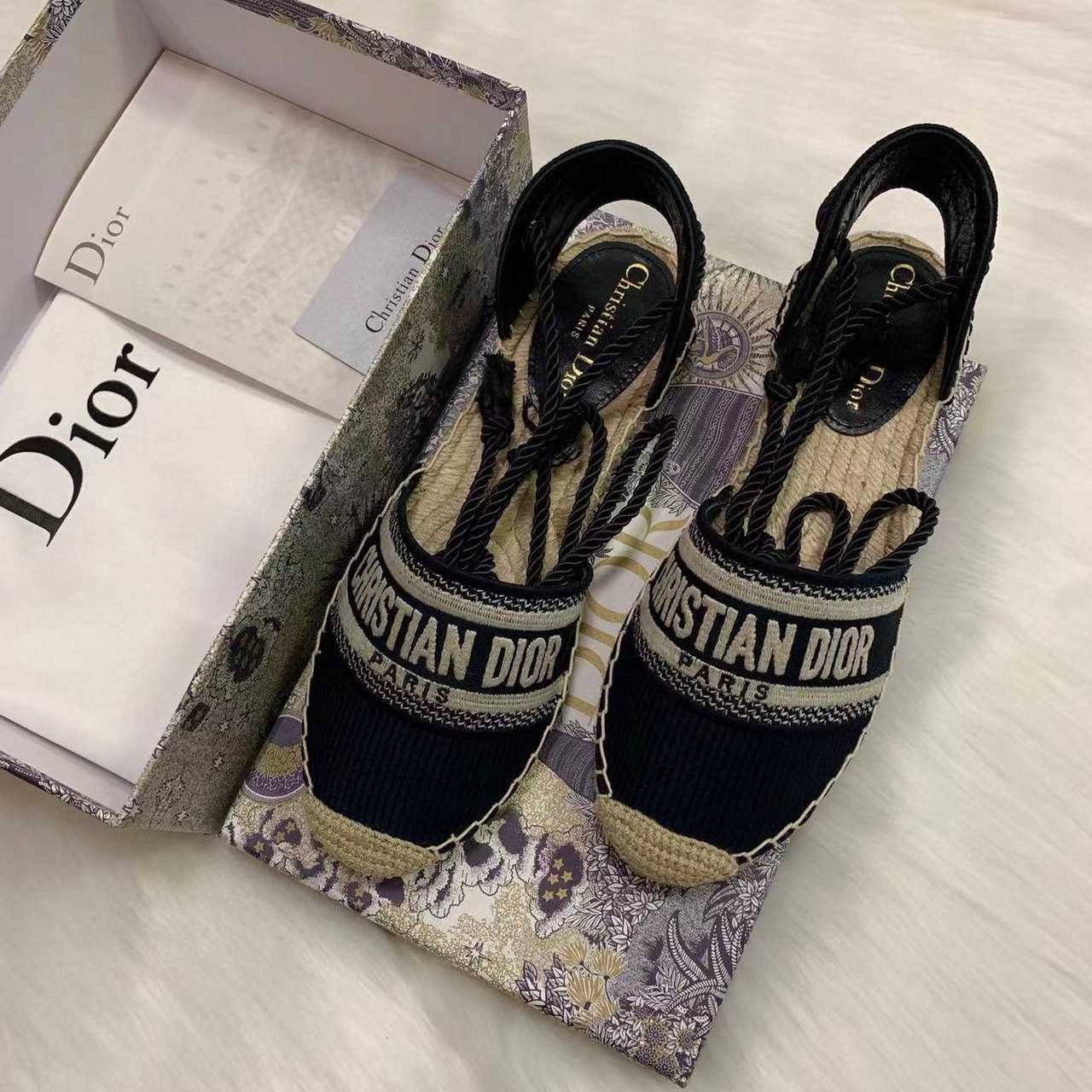 Dior Paris Vintage Espadrille Sandals - DesignerGu