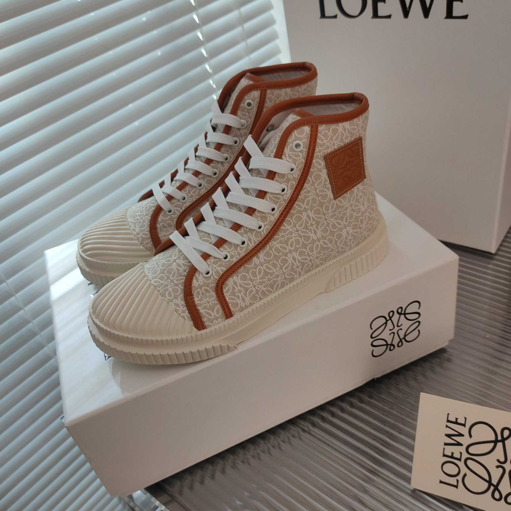 Loewe Anagram High Top Sneaker In Canvas - DesignerGu