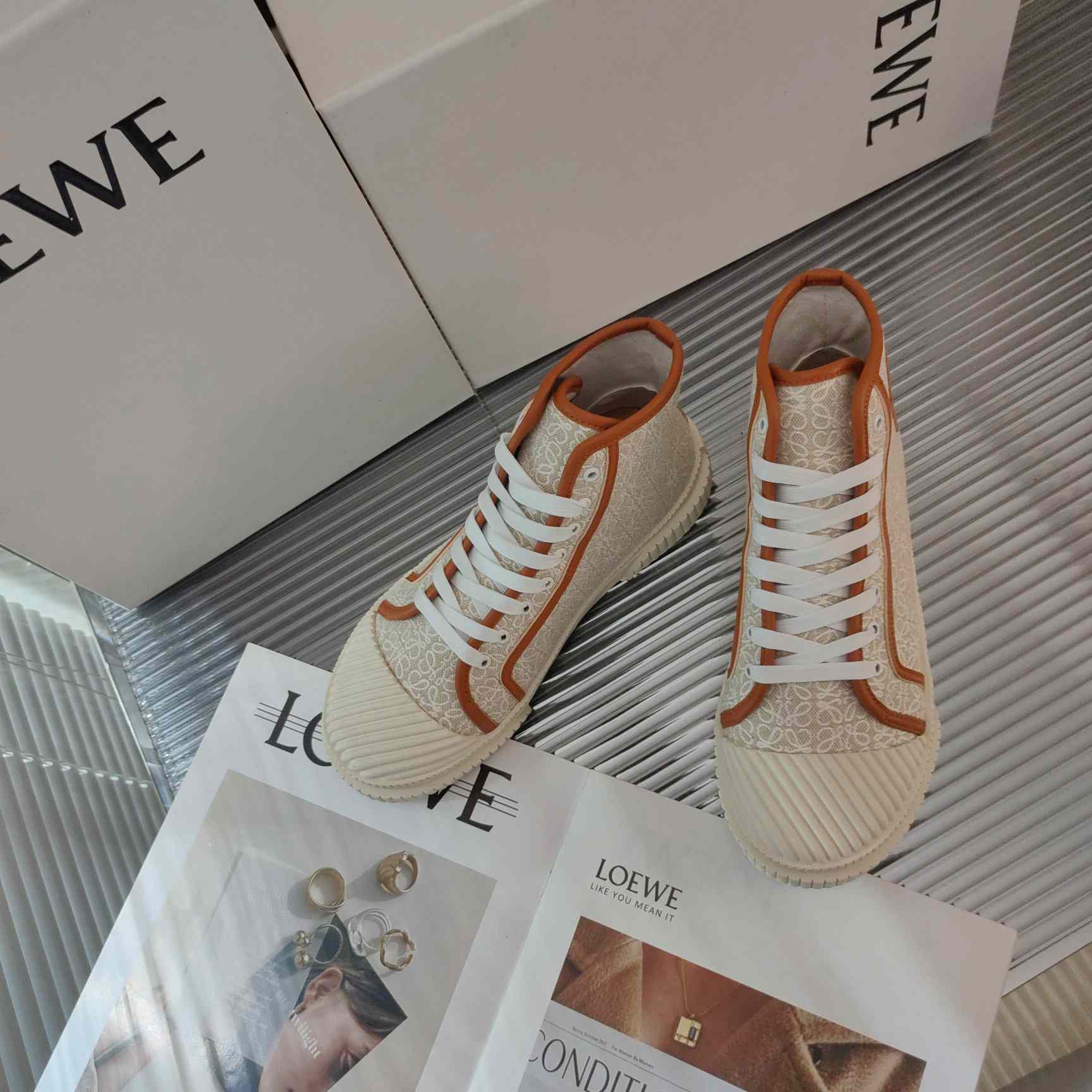 Loewe Anagram High Top Sneaker In Canvas - DesignerGu