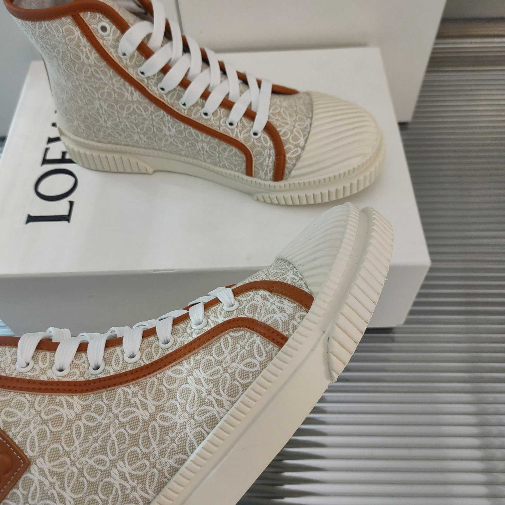 Loewe Anagram High Top Sneaker In Canvas - DesignerGu