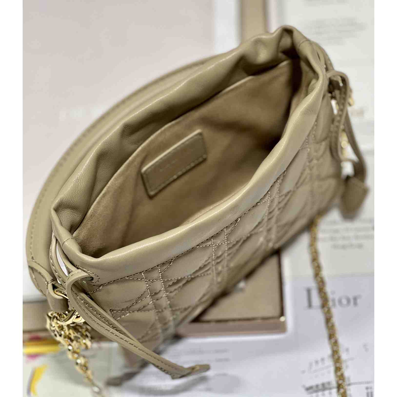 Dior Lady Dior Top Handle Drawstring Mini Bag - DesignerGu