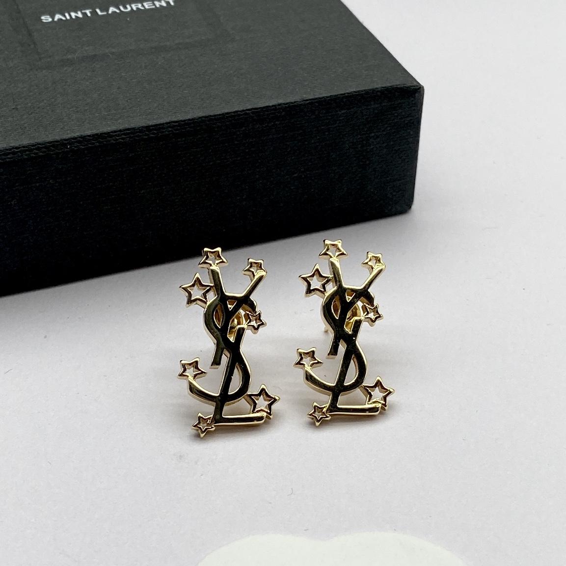 Saint Laurent YSL Logo Earrings - DesignerGu